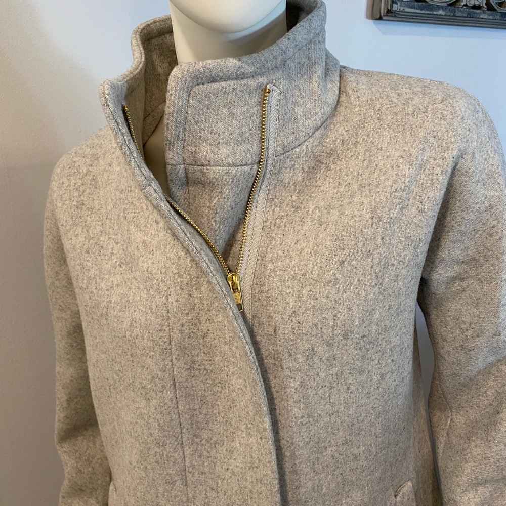 ๐ NEW J. Crew City Winter Wool Jacket Coat Grey Size 4 - Picture 7 of 9